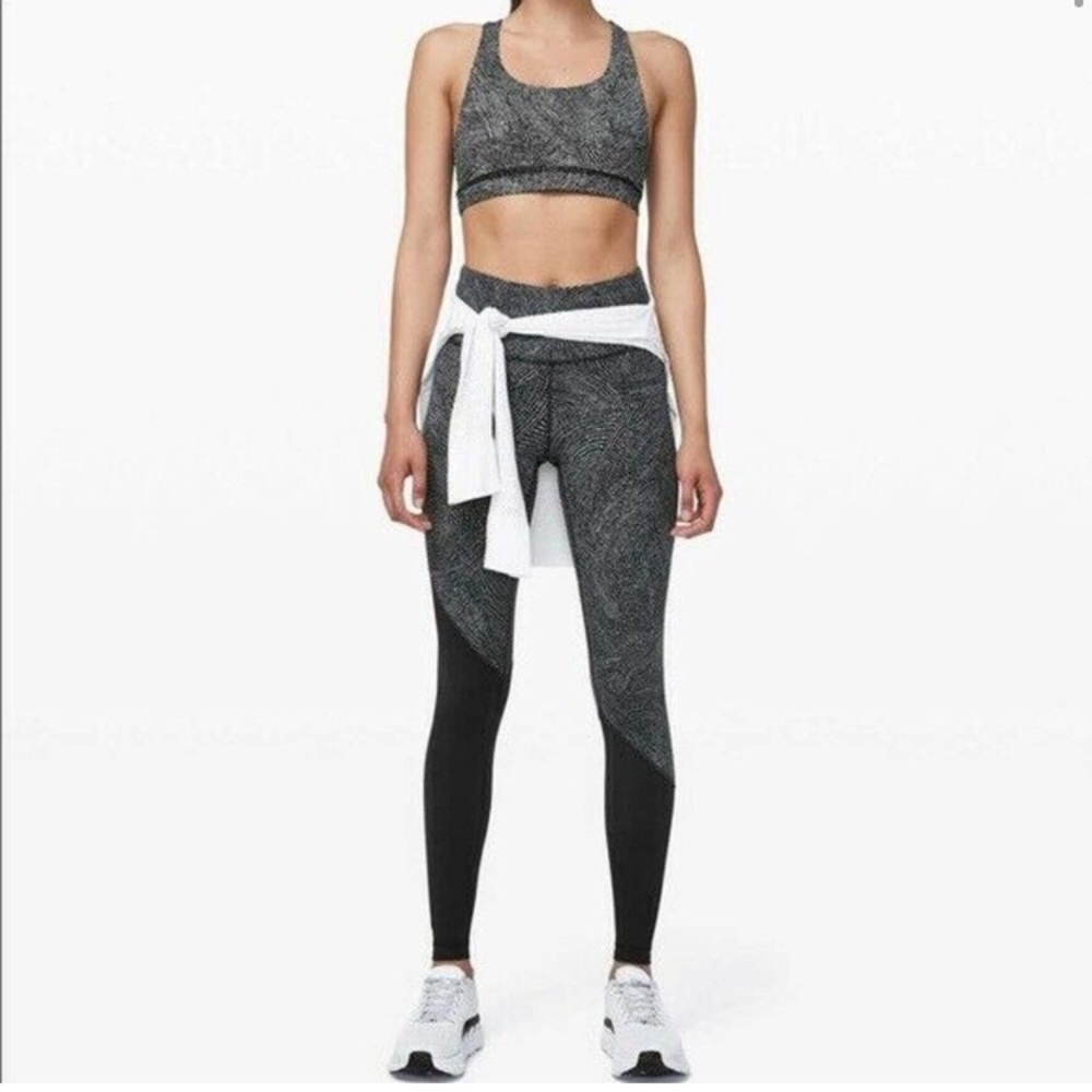 Lululemon Speed Wunder Black & White Polka Dot Free Spirit Leggings
